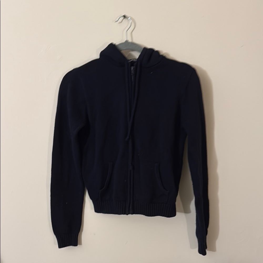 Brandy Melville Black Hooded Zip-Up Jacket